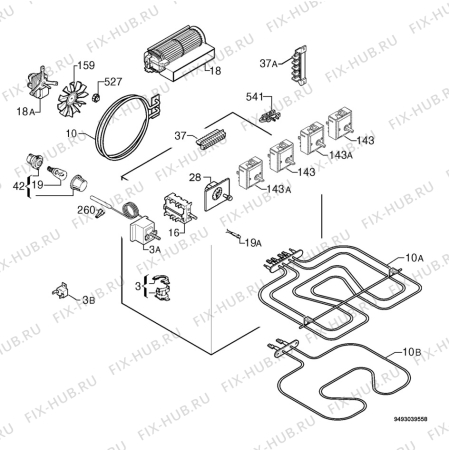 Взрыв-схема плиты (духовки) Privileg 511690_60902 - Схема узла Electrical equipment 268